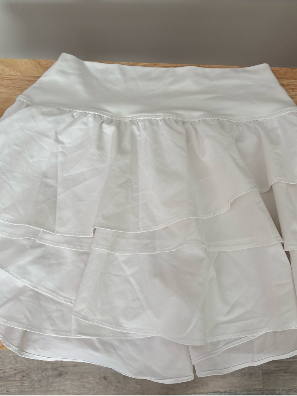 aerie White Layered Ruffle Skater Skirt